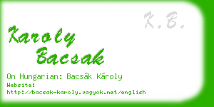 karoly bacsak business card