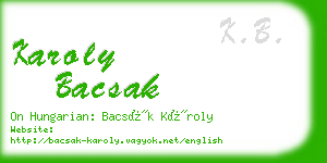 karoly bacsak business card